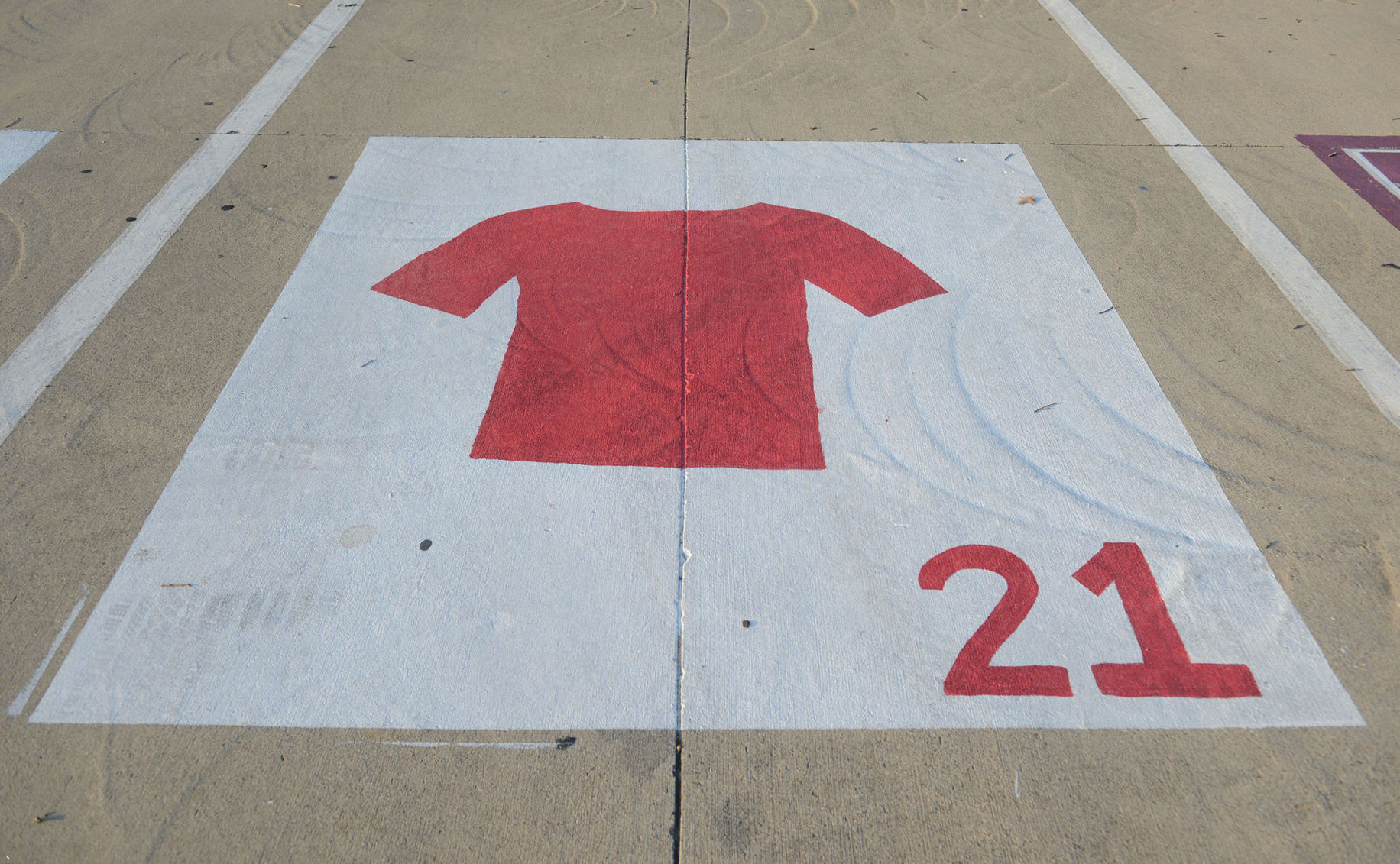 A&M Consolidated HS painted parking spots